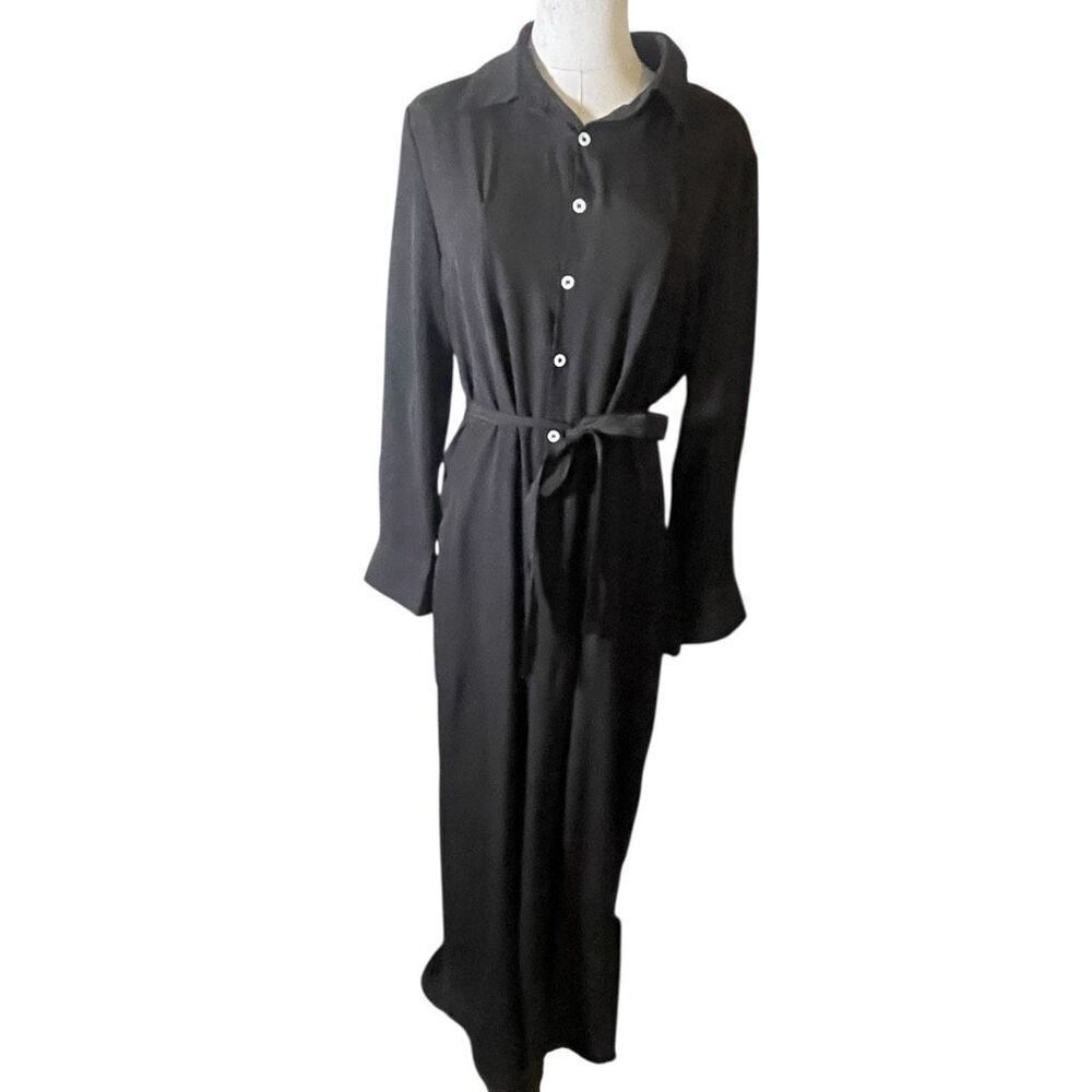 Loragal Black Belted Maxi Dress NWT Size XL Witchy‎ Goth